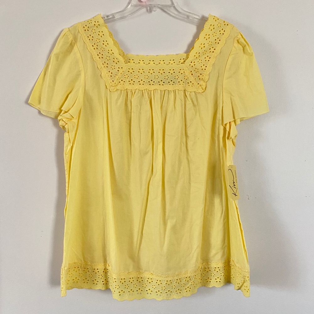 Yellow Floral Crochet Blouse